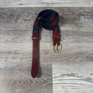 Vintage Chatham Cape Cod Lobster Belt Canvas Leather Nautical Prep